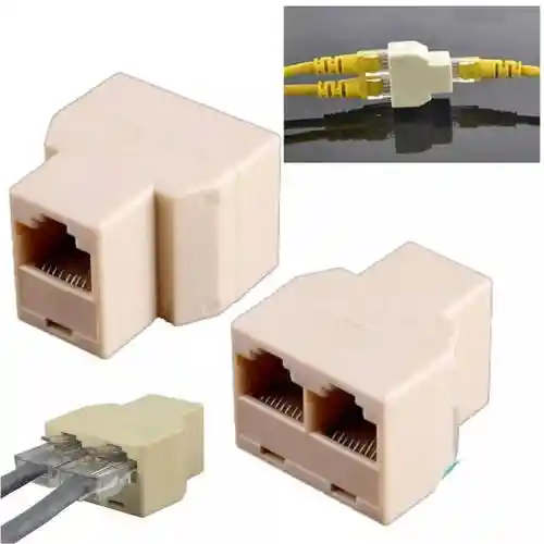 Adaptador Rj45 Hembra A 2 Rj45 Hembra