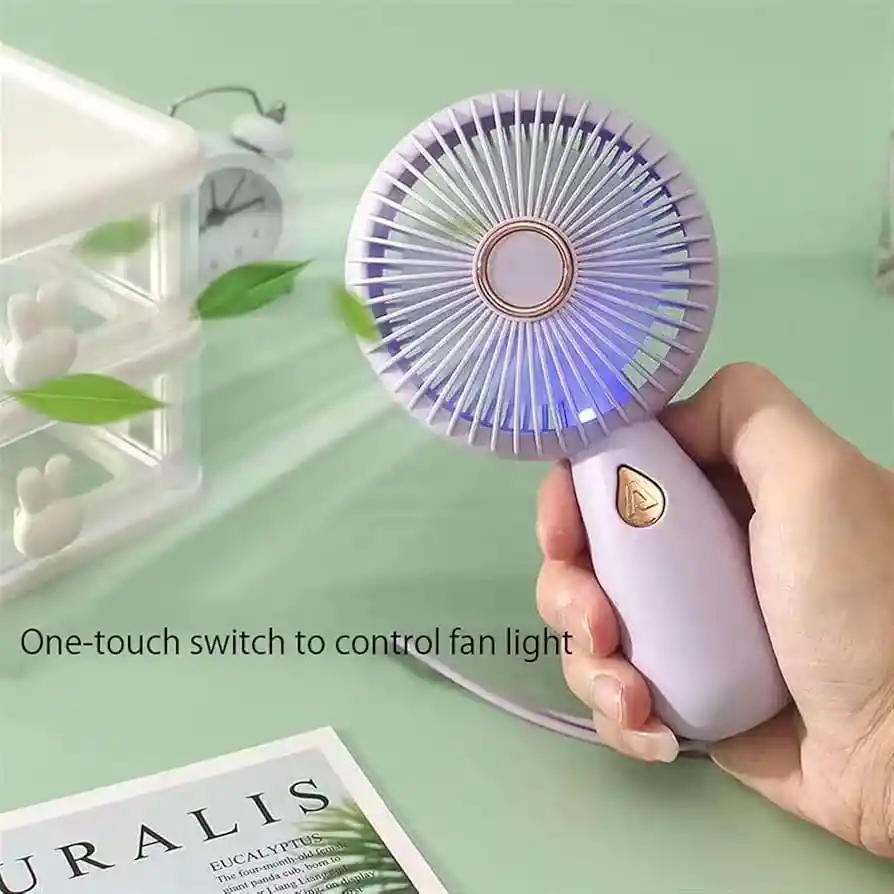 Mini Ventilador De Mano Portátil Con Carga Usb, Práctico Ventilador Pequeño Creativo Con Luz