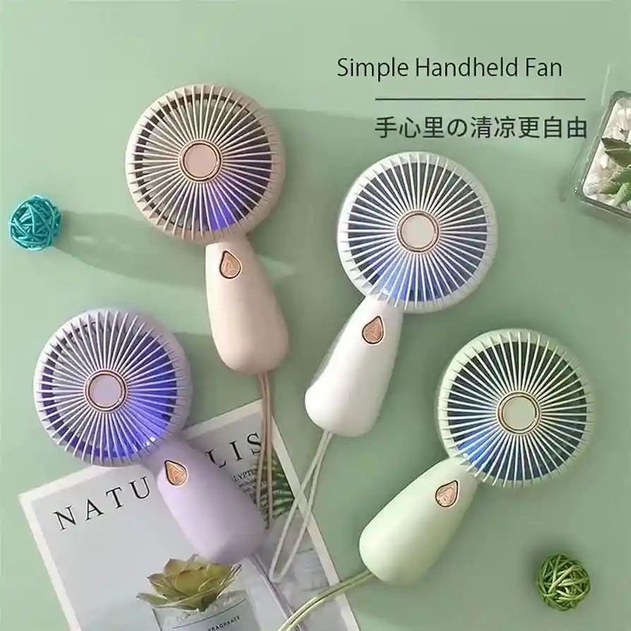 Mini Ventilador De Mano Portátil Con Carga Usb, Práctico Ventilador Pequeño Creativo Con Luz