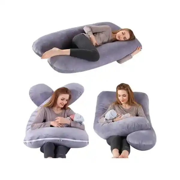 Almohada Embarazo Cuerpo Entero Tela Peluche Forro Interno