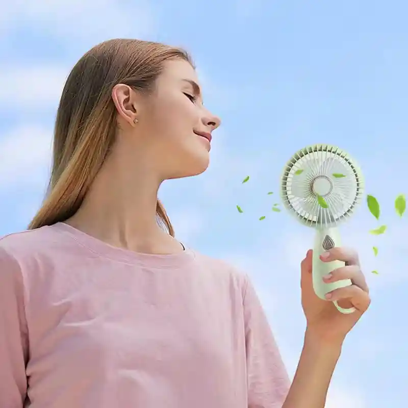 Mini Ventilador De Mano Portátil Con Carga Usb, Práctico Ventilador Pequeño Creativo Con Luz