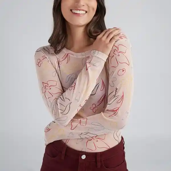 L / Top Flora - Marfil