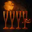 Decoracion Halloween Copas Muerte *4 Und Champaña