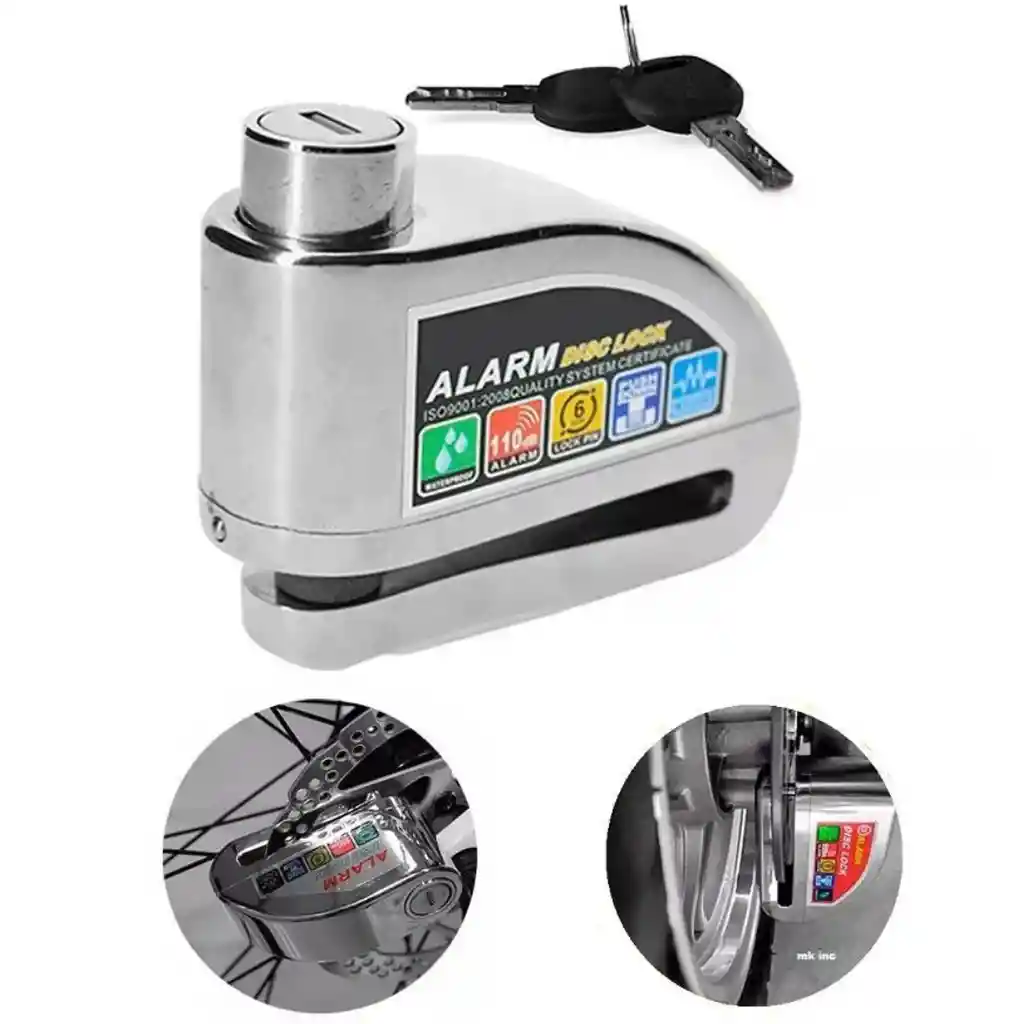 Candado Disco Metálico Con Alarma