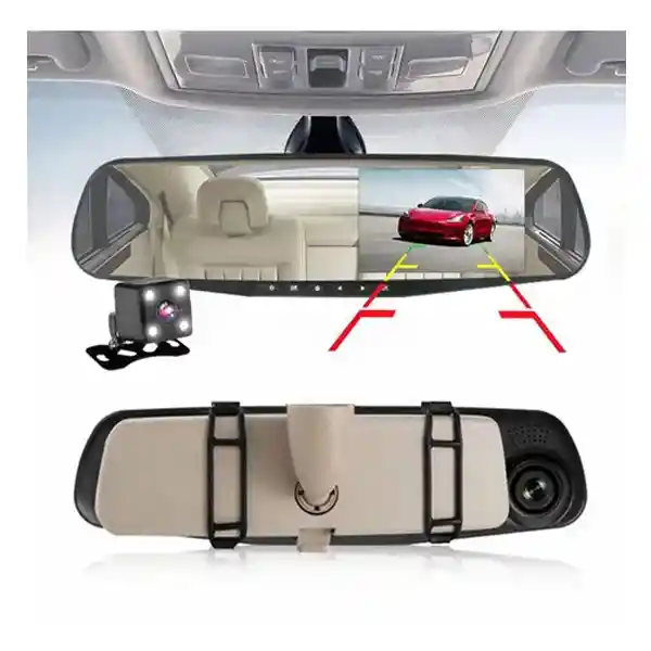 Espejo Retrovisor Carro Dvr Reversa Full Hd