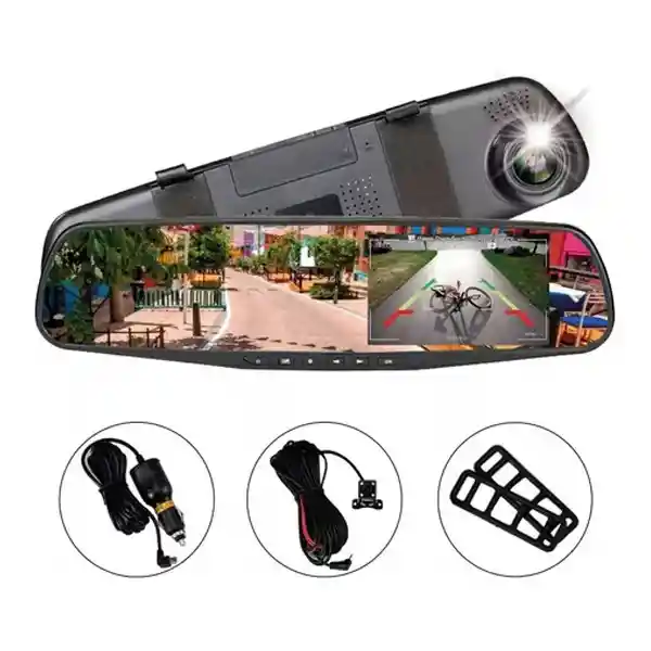 Espejo Retrovisor Carro Dvr Reversa Full Hd