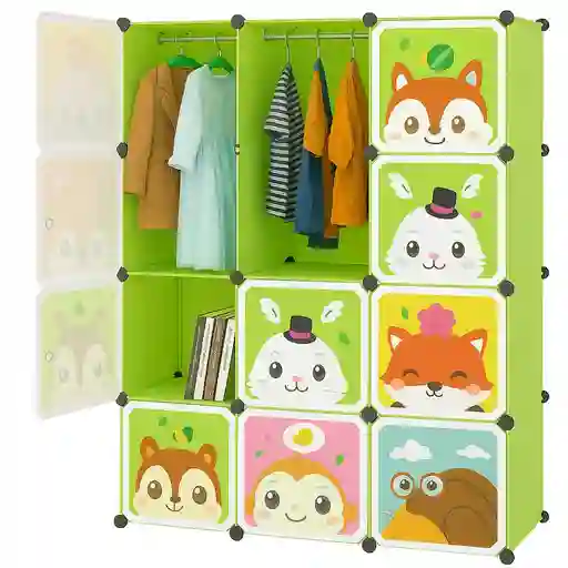 Armario Organizador De Ropa Closet Portátil Para Cuarto Bebé Rosa