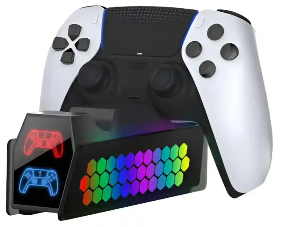 Base Carga Doble Para Control Ps5 Carga Rapida Luz Rgb