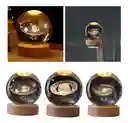Lámpara Esfera 3d De Cristal – Luz Nocturna Decorativa Multicolor