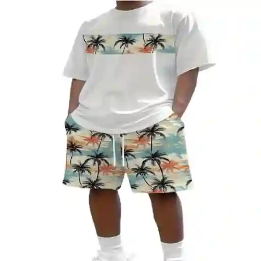 Conjunto De 2 Piezas Estilo Palmeras Talla L