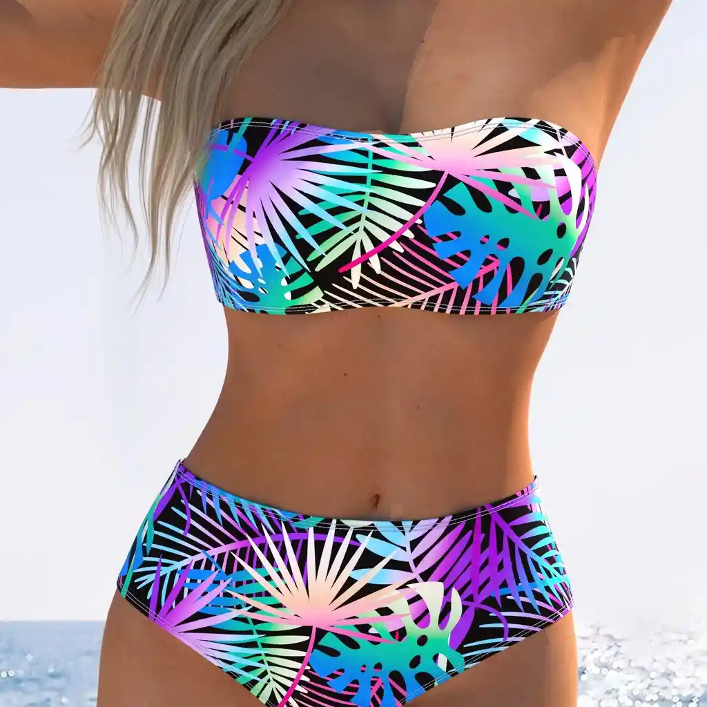 Conjunto De Bikini De Mujer Con Top De Tubo, Talla M