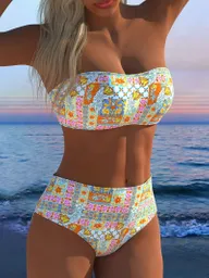 Conjunto De Bikini De Mujer -78-con Top De Tubo, Talla M