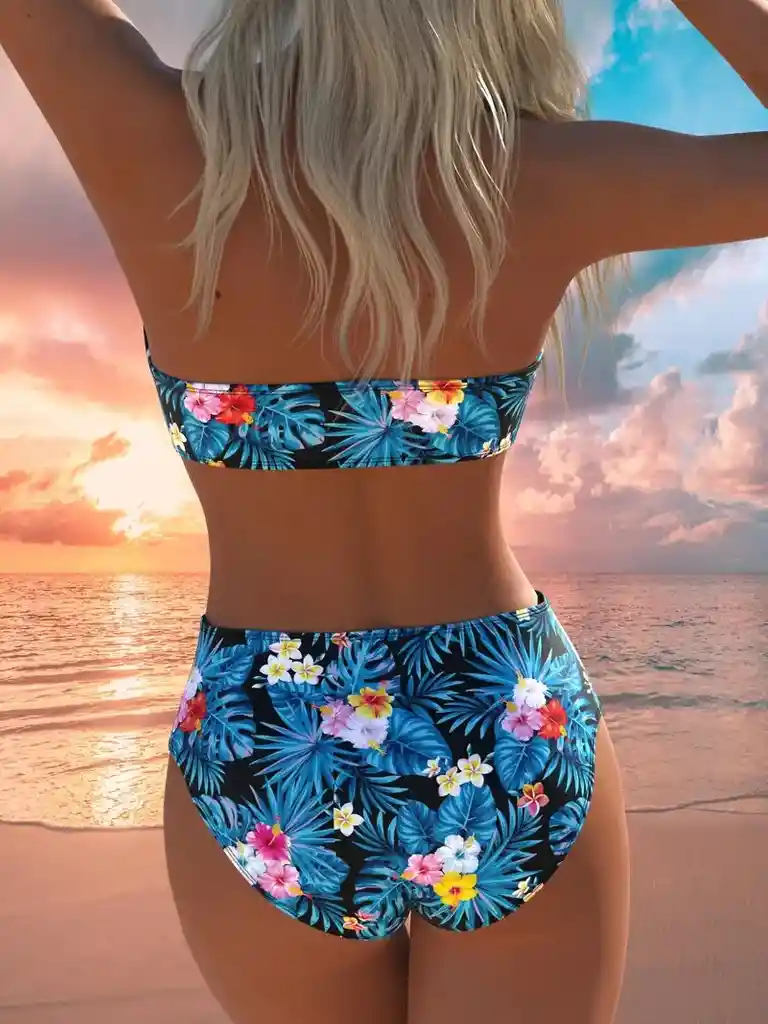 Conjunto De Bikini De Mujer Con Top De Tubo, Talla L