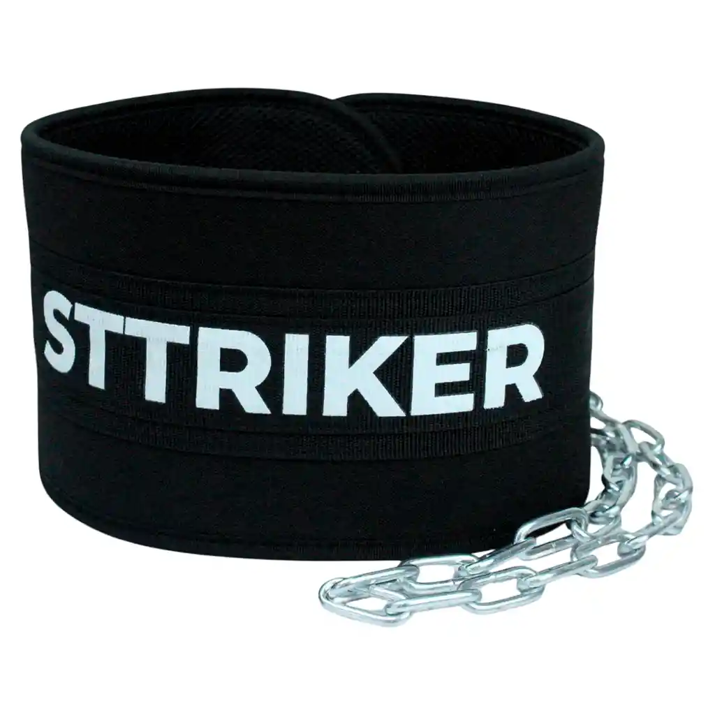 Cinturón Lastre Cadena Dominadas Fondos Pesas Gym Discos Talla Única Negro Cadena Broche Acero