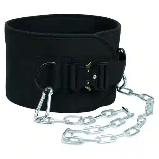 Cinturón Lastre Cadena Dominadas Fondos Pesas Gym Discos Talla Única Negro Cadena Broche Acero