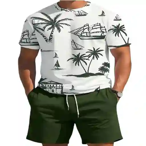 Conjunto De 2 Piezas Estilo Tropical Talla M