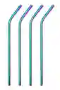 Set 4 Pitillos Reutilizables Ecológicos Acero Inoxidable Tornasol
