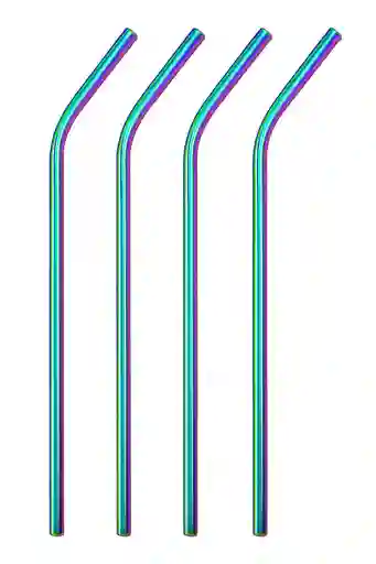 Set 4 Pitillos Reutilizables Ecológicos Acero Inoxidable Tornasol