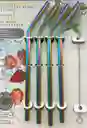 Set 4 Pitillos Reutilizables Ecológicos Acero Inoxidable Tornasol