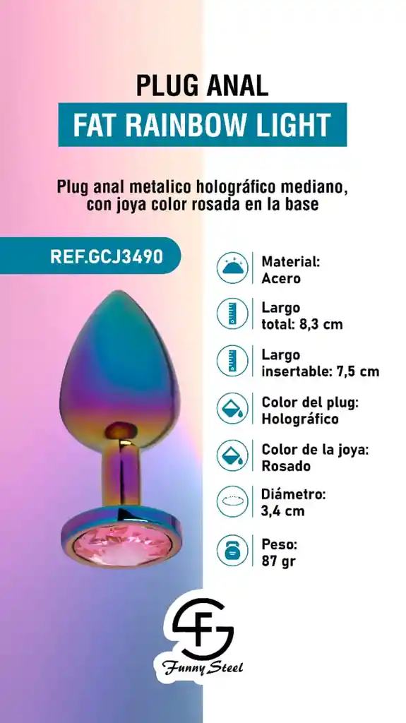 Plug Anal Mediano Rainbow Light