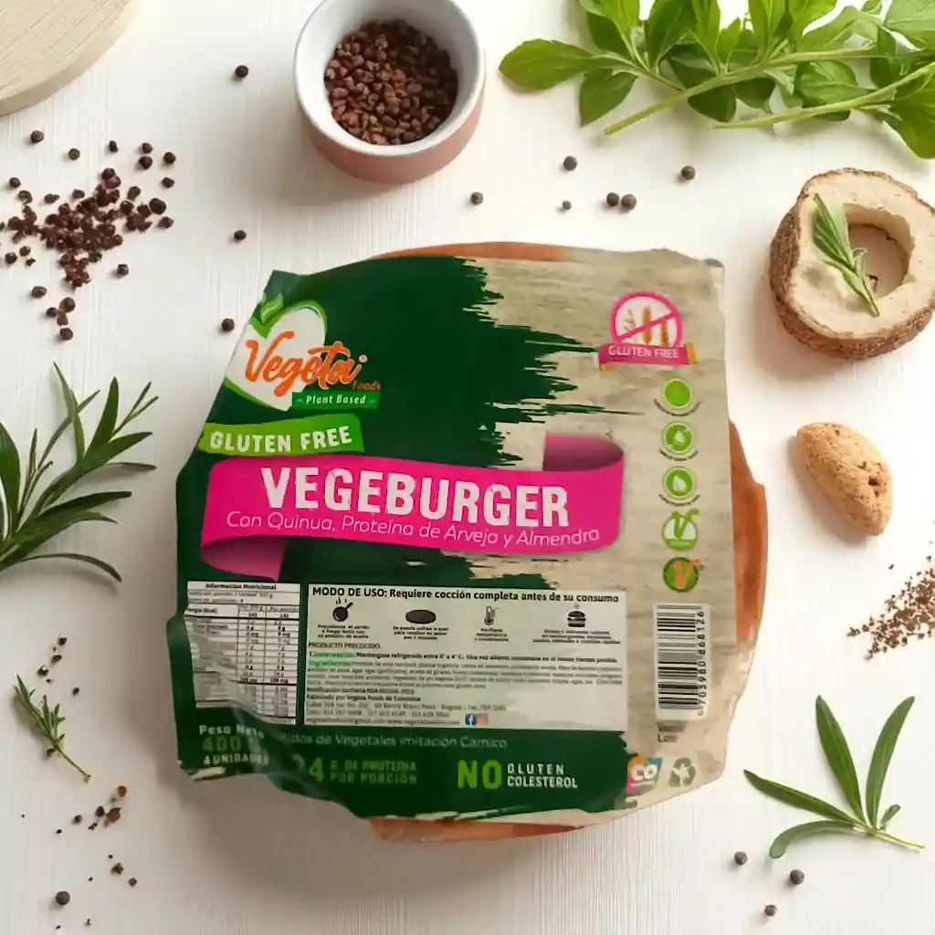 Carne De Hamburguesa Sin Gluten - 4 Unidades - Producto Vegano