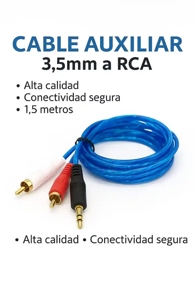 Cable Desoxigenado 3.5mm A Rca Estéreo 1.5 m – Sonido Profesional