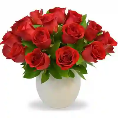 Arreglo Floral De Rosas En Matera De Ceramica