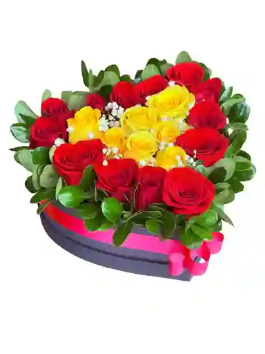 Caja De Rosas Corazón