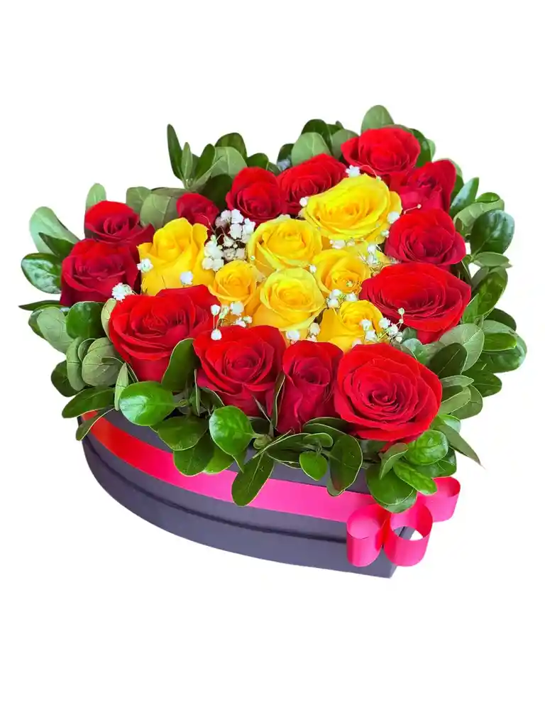 Caja De Rosas Corazón