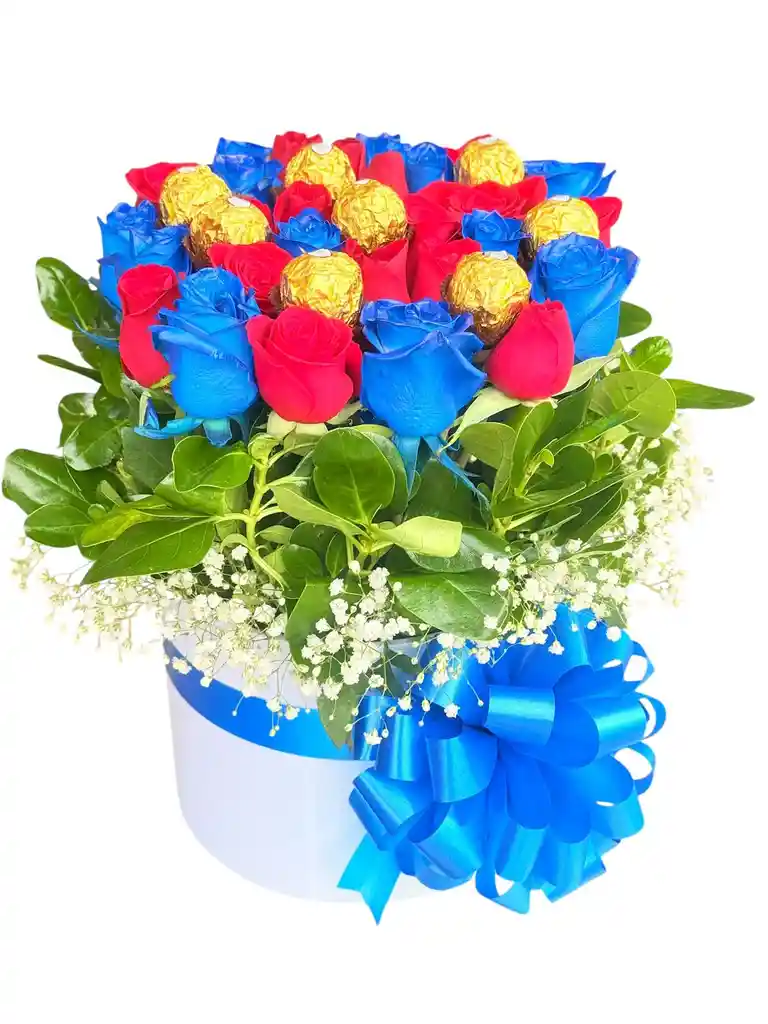 Caja De Rosas Multicolor