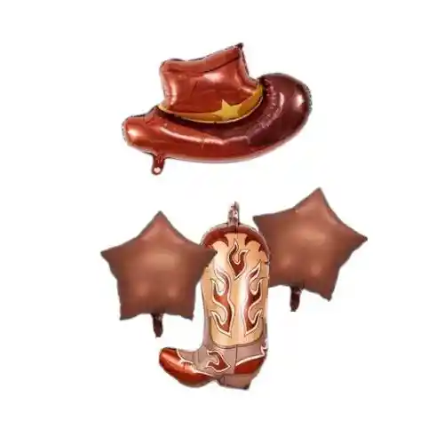 Kit Globos Metalizados Por 5 Vaquero