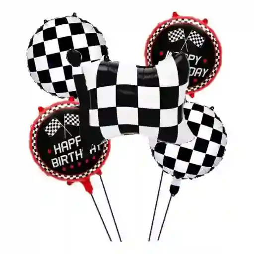 Kit Globos Metalizados Por 5 Formula 1