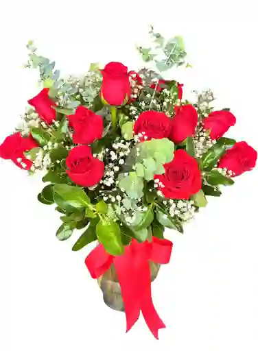 Jarrón Rosas Rojas