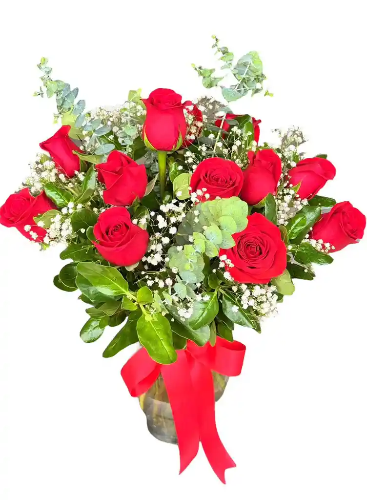 Jarrón Rosas Rojas