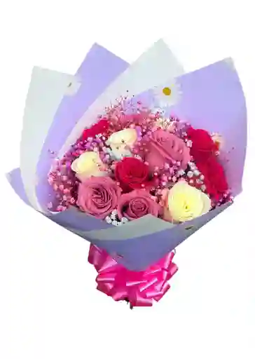 Bouquet Rosas Tonos Pastel