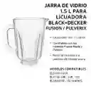 Jarra Vaso Vidrio Licuadora Black Decker Sin Tapa Fusion Blade / Pulverix