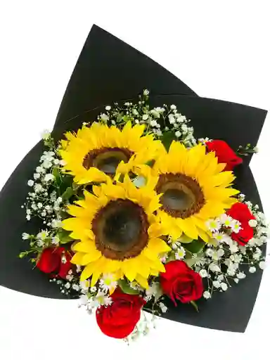 Bouquet Rosas Girasoles