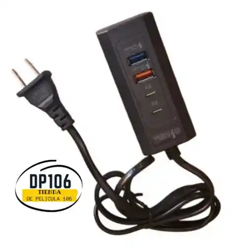 Cargador Multipuerto De Pared 2 Usb + 2 Tipo C / Powerbox