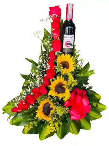 Ramo Diseño Cascada Con Vino