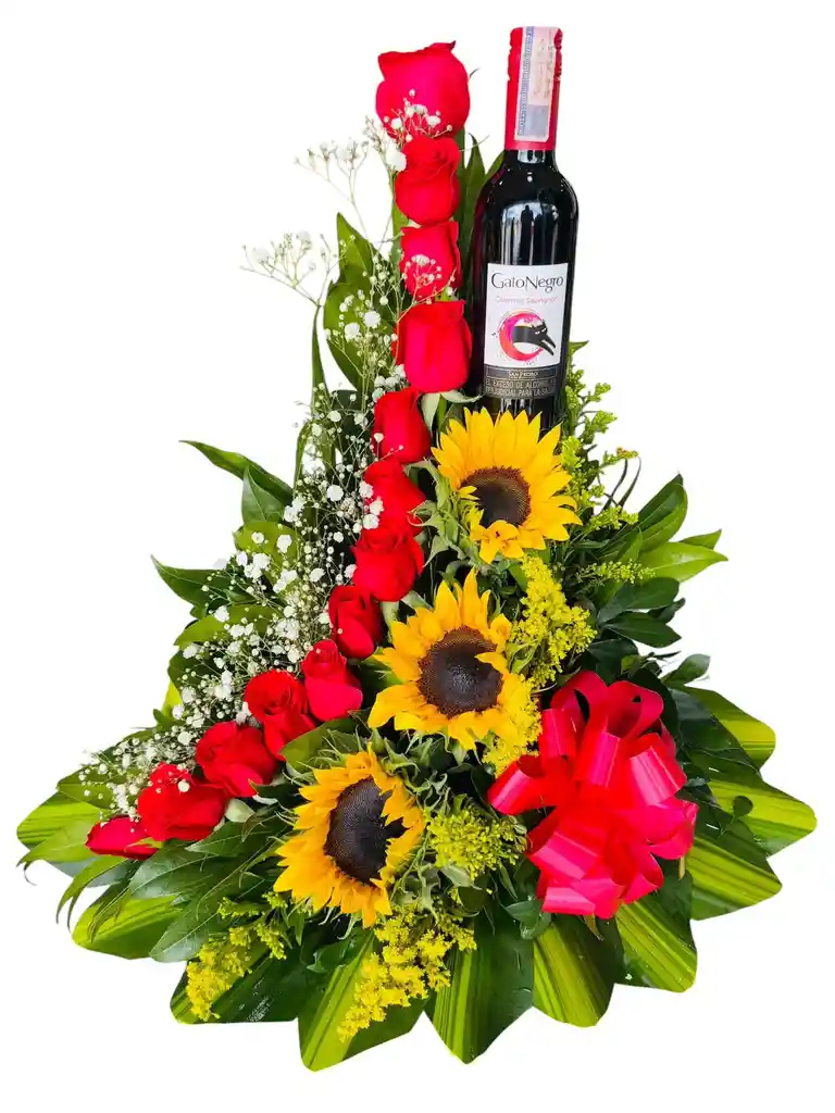 Ramo Diseño Cascada Con Vino