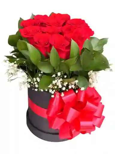 Caja De Rosas Redonda