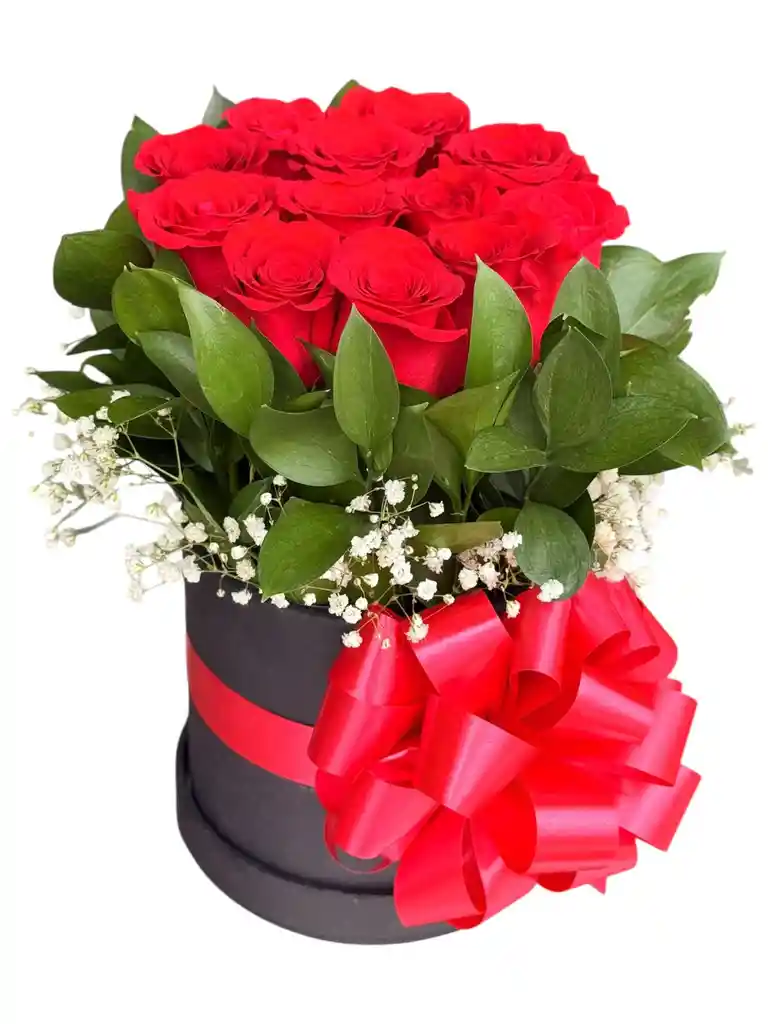 Caja De Rosas Redonda