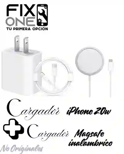 Iphone Cargador 20w + Cargador Inalambrico Tipo Original
