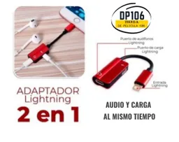 Adaptador Lightning 2 En 1 Audio + Carga