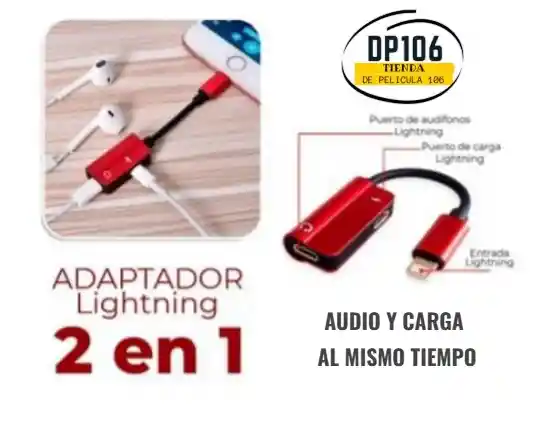 Adaptador Lightning 2 En 1 Audio + Carga