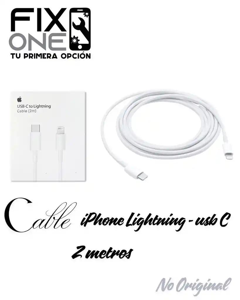 Iphone Cable De 2 Metros Tipo Original
