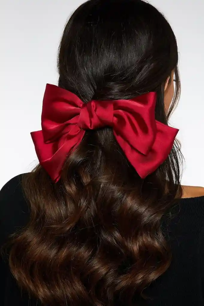 Set X 3 Moño Lazo Satín Para Cabello Pelo Con Hebilla