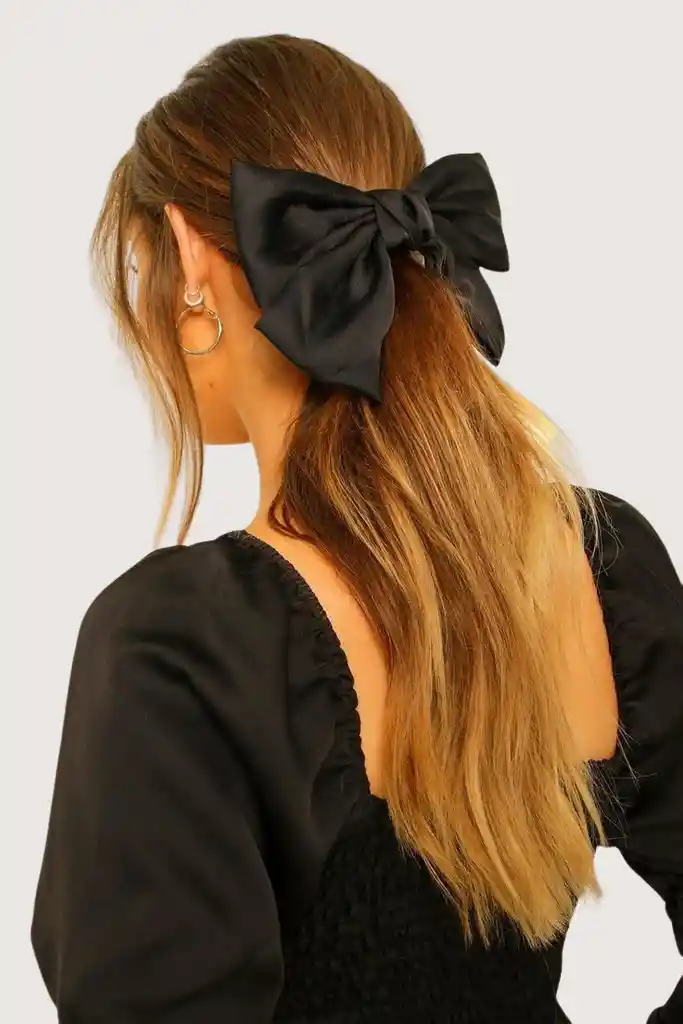 Set X 3 Moño Lazo Satín Para Cabello Pelo Con Hebilla