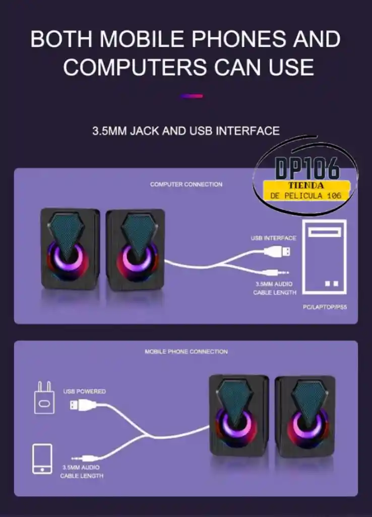 Parlantes Para Computador Usb Jack 3.5mm