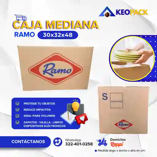 Caja De Cartón Mediana Grueso Ramo 30x32x48 - Cajas Para Mudanzas
